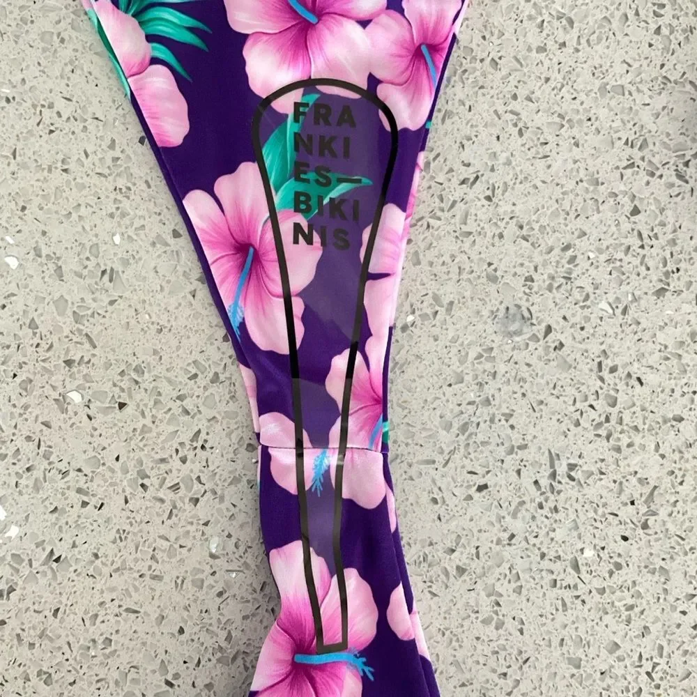 Frankie’s Bikinis Hibiscus Bikini Set Purple L
